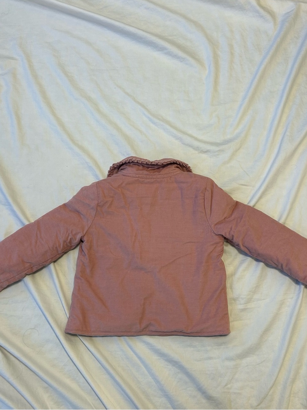 OshKosh B'gosh Girls Pink Corduroy Coat 3T Lined Button Collared Pockets - Picture 2 of 4